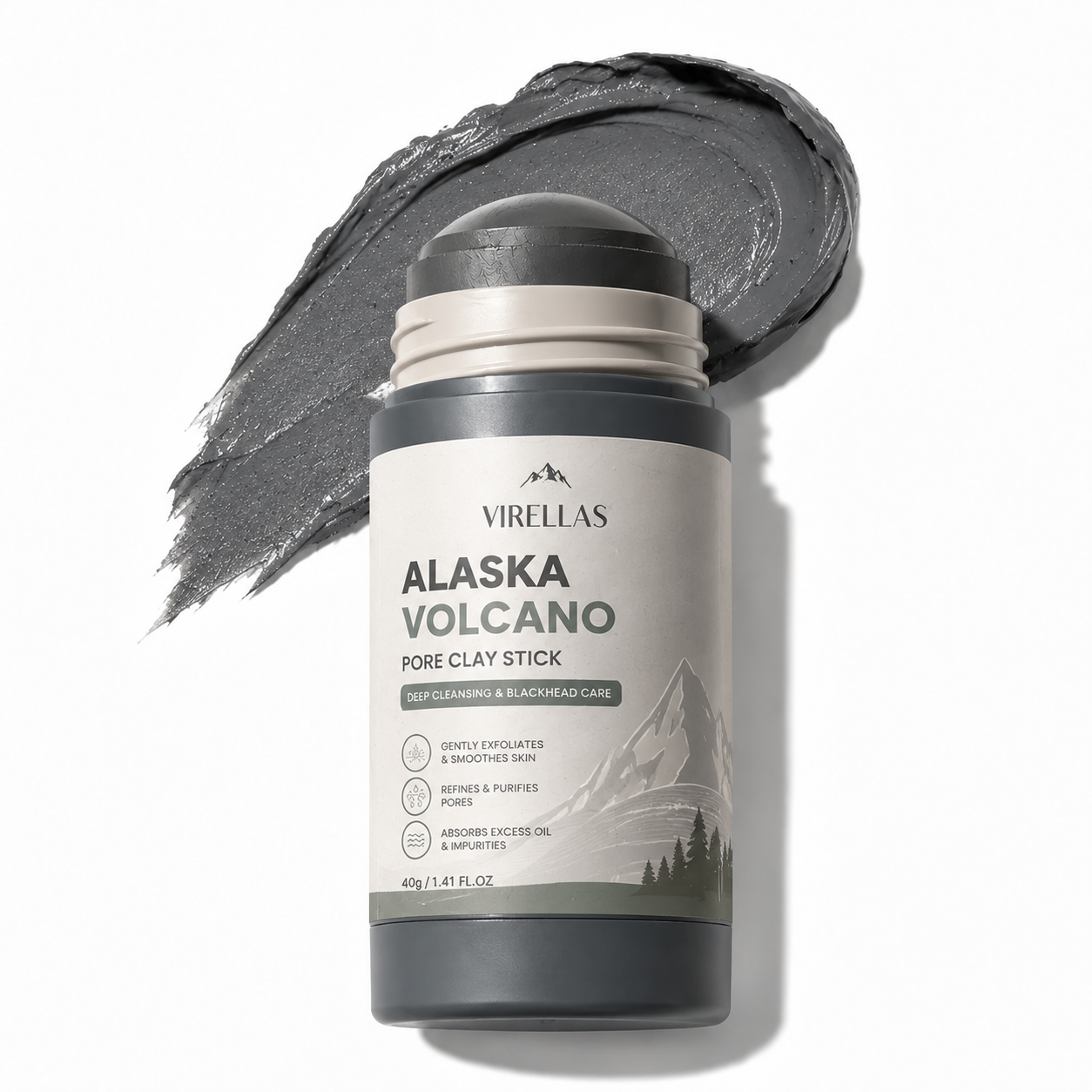 𝐀𝐥𝐚𝐬𝐤𝐚 𝐕𝐨𝐥𝐜𝐚𝐧𝐨 𝐏𝐨𝐫𝐞 𝐂𝐥𝐚𝐲 𝐒𝐭𝐢𝐜𝐤 – Blackhead Remover & Gentle Exfoliating Face Mask