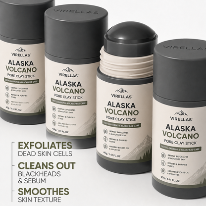 𝐀𝐥𝐚𝐬𝐤𝐚 𝐕𝐨𝐥𝐜𝐚𝐧𝐨 𝐏𝐨𝐫𝐞 𝐂𝐥𝐚𝐲 𝐒𝐭𝐢𝐜𝐤 – Blackhead Remover & Gentle Exfoliating Face Mask