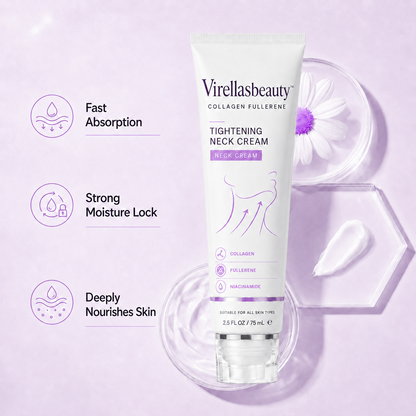 ✨Virellasbeauty™ Instant Neck Lift Cream  — 🧴 Infused with Retinol & Hyaluronic Acid | Firms the Neck, Reduces Wrinkles & Double Chin